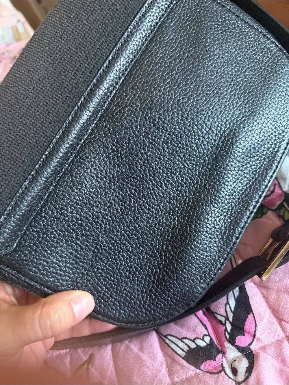 kate spade Black Crossbody with black and Leopard Strap